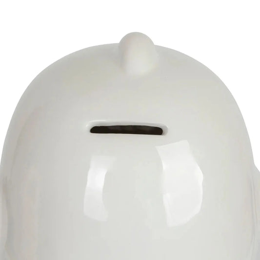 Hucha Infantil "PIO" 14cm | Alcancía Infantil con forma de Pollito Blanco y Amarillo, hecha de Dolomita