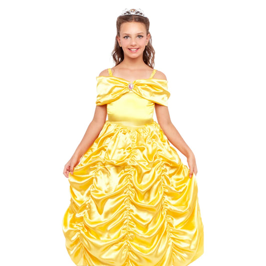 Disfraz Piencesa "Sofia" para niñas - Vestido Amarillo de Carnaval Infantil para Fiestas Cumpleaños