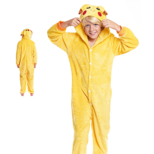 Disfraz Pijama "Ardilla Eléctrica" para Niños - Traje de Carnaval Infantil para Fiestas - Pijama Mono Enterizo infantil Amarillo de Ardilla Eléctrica