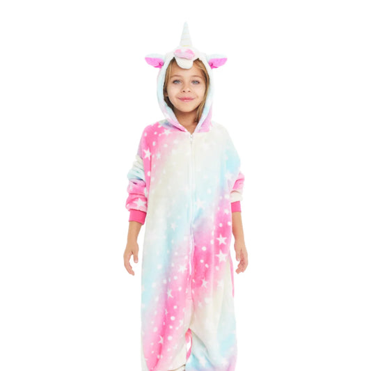 Disfraz Pijama "Unicornio Estrellado" para Niñas - Traje de Carnaval Infantil para Fiestas - Pijama Mono Enterizo infantil Multicolor de Unicornio