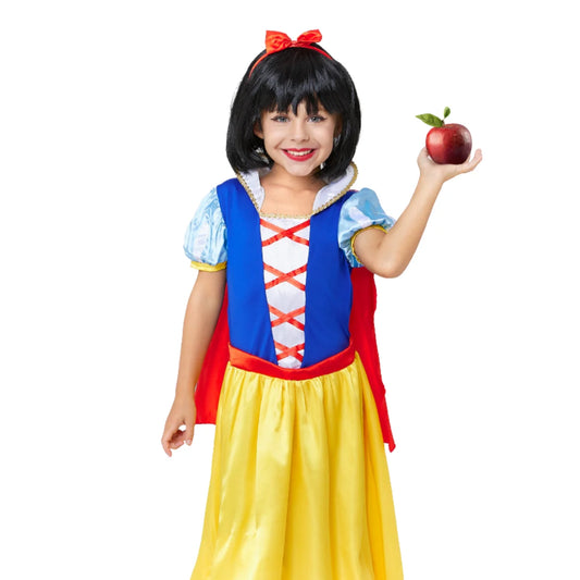 Disfraz Princesa del Bosque "Snow" para niñas - Disfraz Vestido con capa y diadema de Carnaval Infantil para Fiestas Cumpleaños Princesa Snow