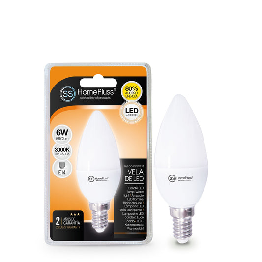 Bombilla vela E14 3000K