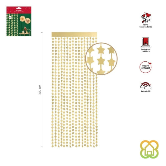 Cortina Estrellas Oro 100x200 cm