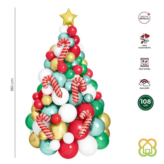 Set Globos Árbol Navidad Candy 108UD