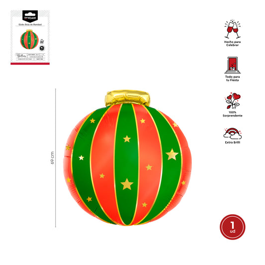 Globo Bola Navidad Poliamida 69cm