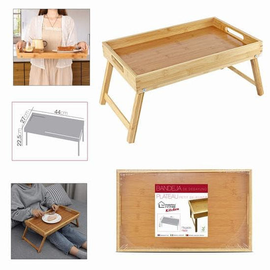 Bandeja bambú para cama 44x27x22,5cm
