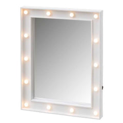 Espejo con luz led polipropileno blanco 39 x 4 x 49 cm