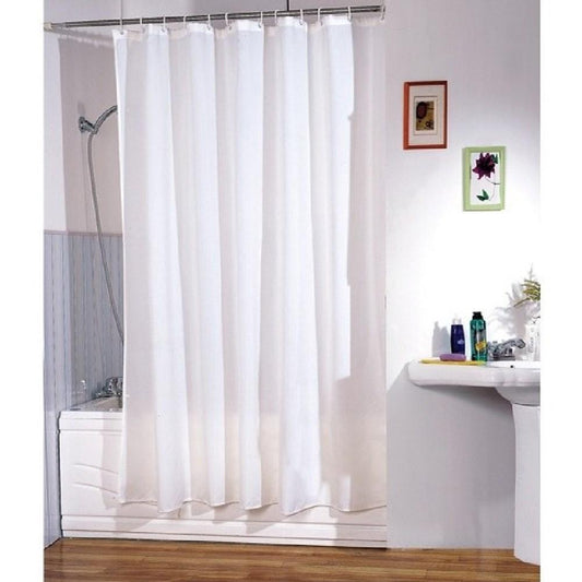 Cortina de Ducha Poliéster Blanco 180 x 200cm
