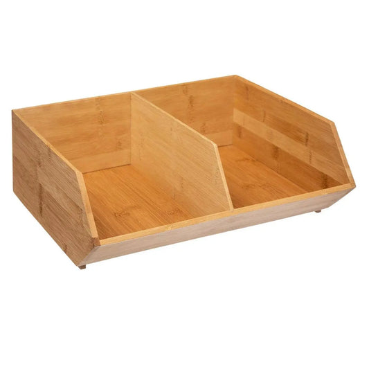Caja Organizador de Bambú Apilable Sliding Doble