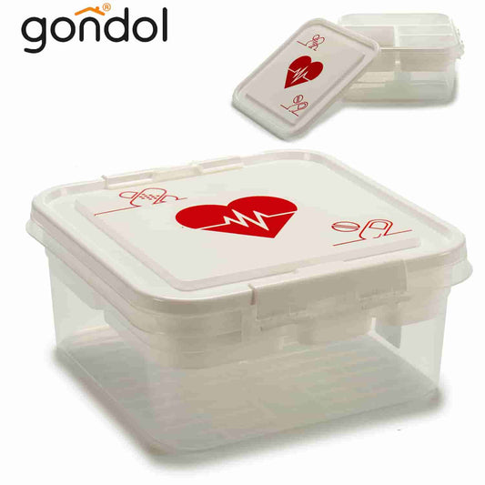 Caja de medicinas plástica con cierre