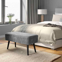 Pie de cama gris 79,5 x 42 x 37,5 cm - Precio de Fábrica