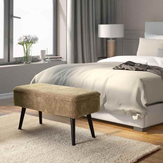 Pie de cama beige 79,5 x 42 x 37,5 cm - Precio de Fábrica