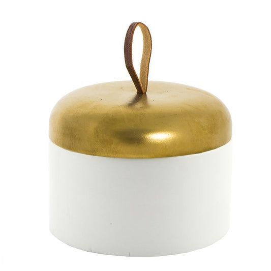 Algodonera Bicolor Oro / Blanco-Negro 10x10x9cm