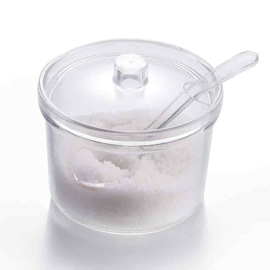 Azucarero Acrílico con Cuchara Redondo 7.5x7.5x8.2 cm