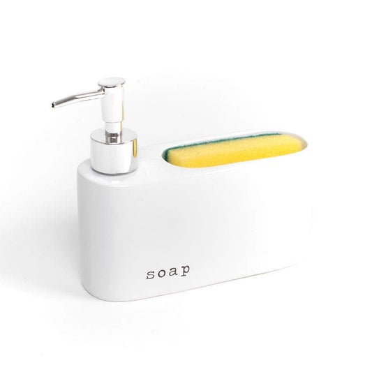 Dispensador C/Estropajo "Soap" 15.5x6.5x17.5cm Blanco