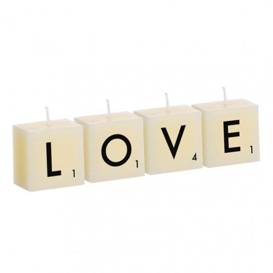 Set 4 Velas “LOVE” 3,5x22x5,5 cm