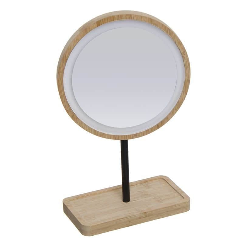 Espejo tocador con luz bambu – NEW PLANET HOME