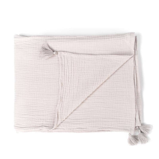 Manta multiusos 130x170 algodón Topo