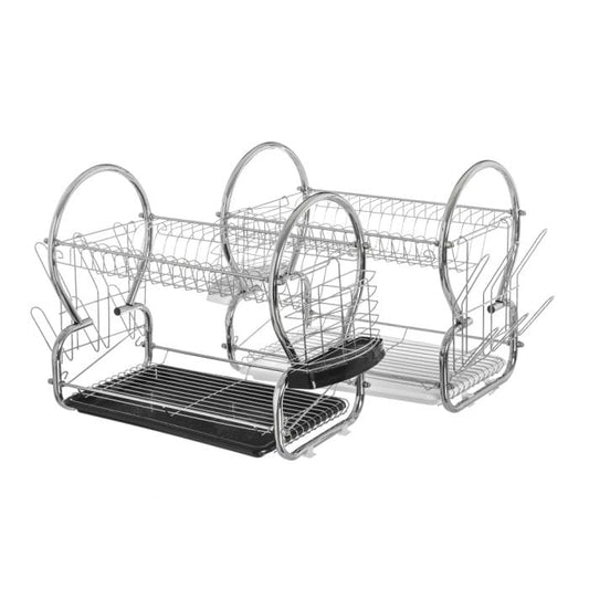 Escurreplatos 2 alturas hierro cromado 53 x 24 x 39 cm