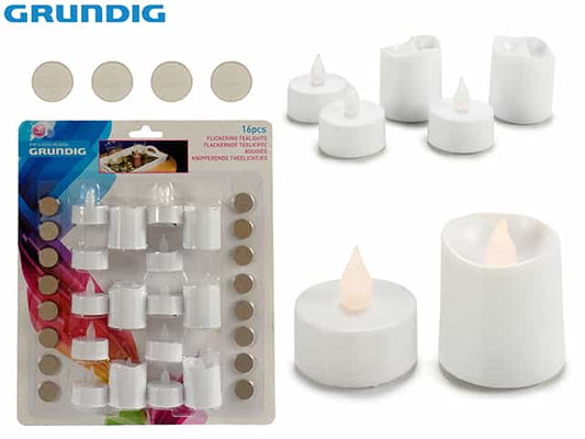 Juego 16 velas de té con pilas