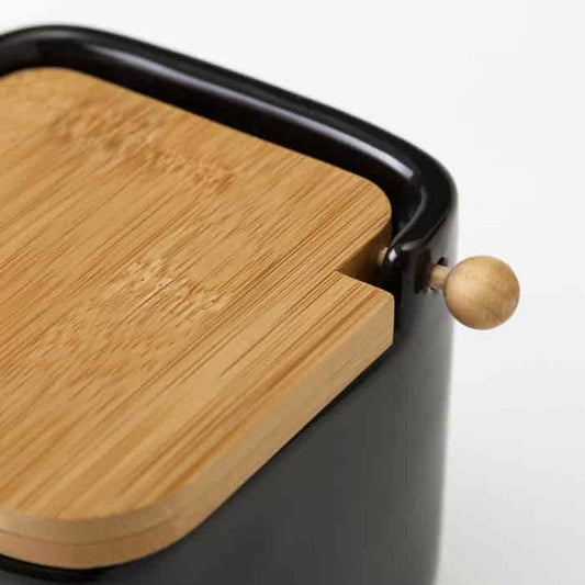 Salero cerámica negro 12 x 12 x 11 cm