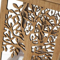 Farol portavelas madera "Árbol de la Vida" 16 x 16 x 25 cm