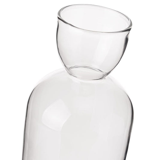 Portavelas botella grande transparente de vidrio pyrex de Ø 10x22 cm