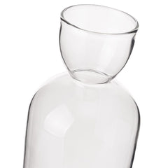 Portavelas botella grande transparente de vidrio pyrex de Ø 10x22 cm