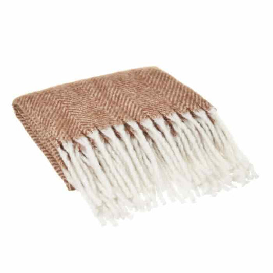 Manta warm poliester marrón 130 x 170 cm