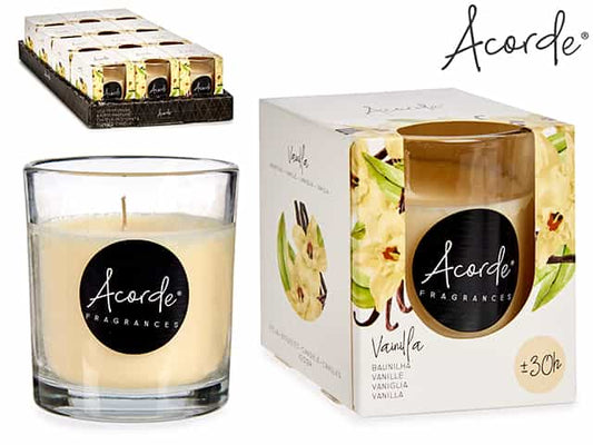 Vela en vaso transparente 30h - Vainilla