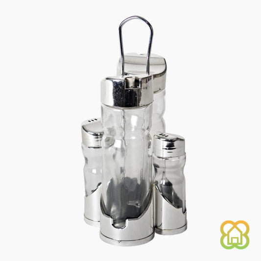 Juego Aceitera Cristal - Set 4 - Aceitera, Vinagrera, Azucarero y Salero