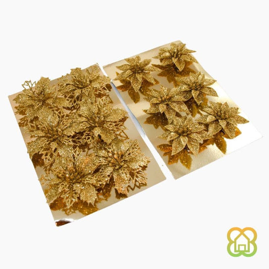 Set 6 Flores Oro Clip 9cm