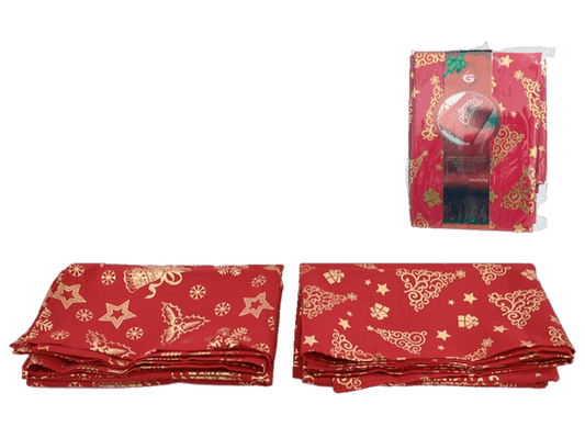 Mantel rojo/oro 140x180cm 2 st