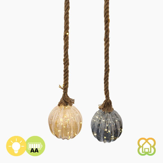 Bola Navidad Cristal Labrado 24LEDs 15cm