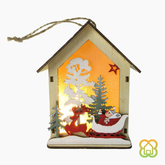 Casa Paisaje Trineo 1LED 13 cm