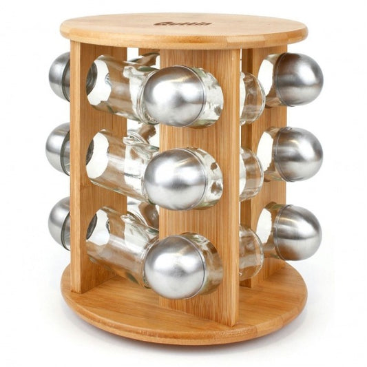 Set 12 Especieros con Soporte de Bambú