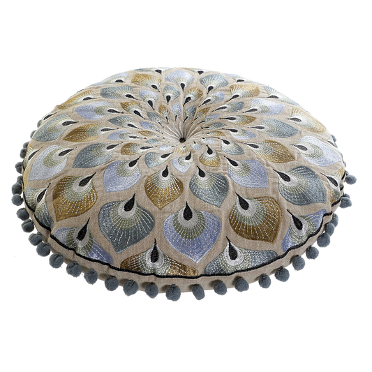 Cojín algodón 40x10x40 - Pavo real