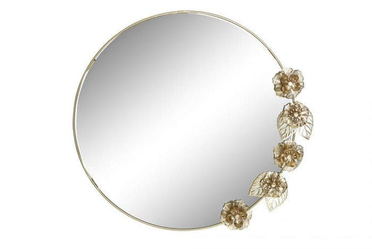 Espejo metal espejo 37x2x35 flor dorado