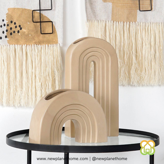 JARRON PORCELANA "ARC" 15,5X6X30,5 2 SURT.