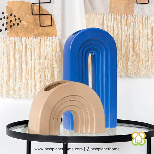 JARRON PORCELANA "ARC" 15,5X6X30,5 2 SURT.