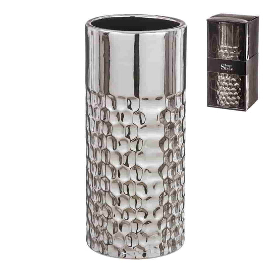 Jarrón plateado alargado 30 cm