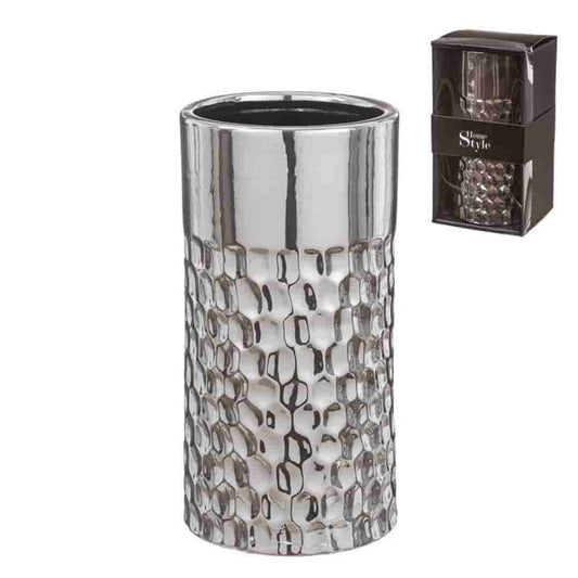 Jarrón plateado alargado 23 cm