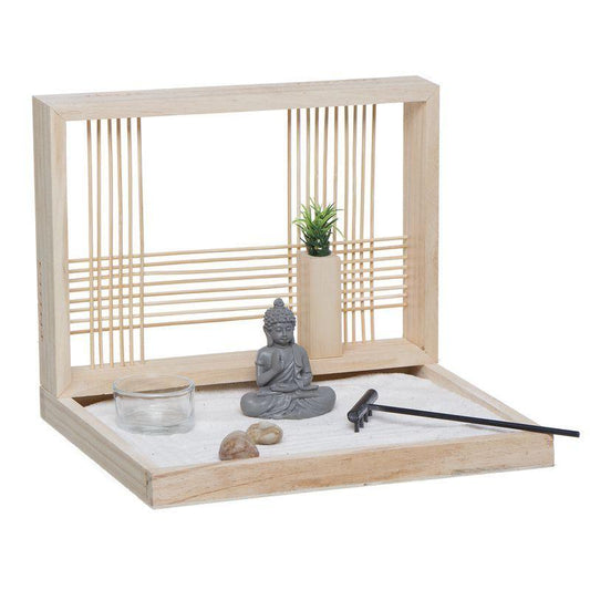Jardin Zen Decorativo De Madera 24 X 17 X 19 Cm