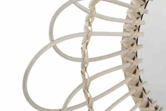 Espejo ratan flor 46x46x1,5 Natural