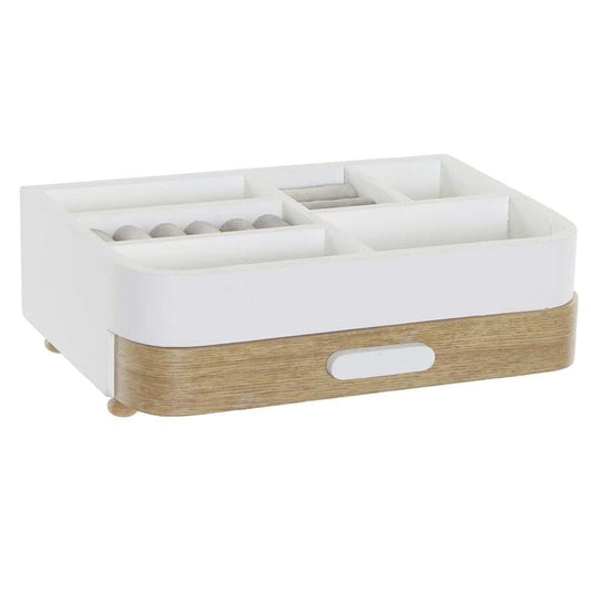 Joyero Blanco de Madera con Separadores 26 x 16 x 9cm
