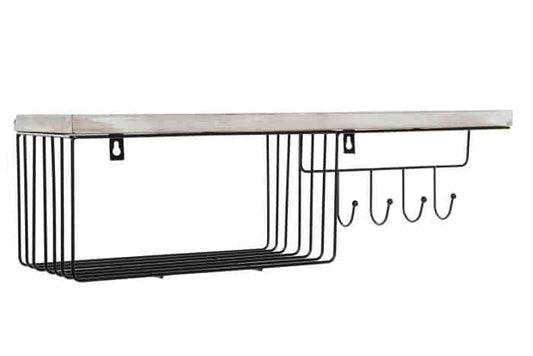 Estanteria mdf hierro 60x16x17,5 Perchero