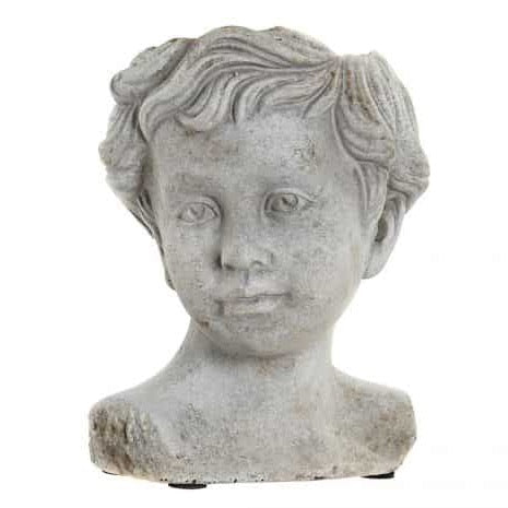 Macetero cemento 14x12x17 niño gris