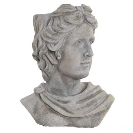 Macetero cemento 22x15x28 mujer gris claro