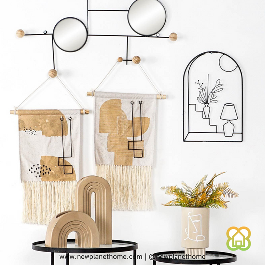 Perchero pared metal espejo 72 x 8 x 42