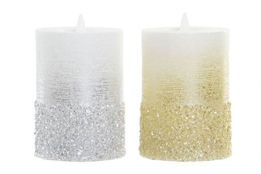 Decoracion luminosa led cera 7x7x10,5 2xaa